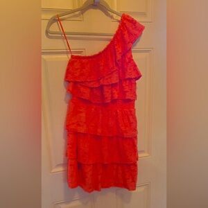 NWT Lauren Conrad one shoulder Spanish coral May dress Sz.. XS